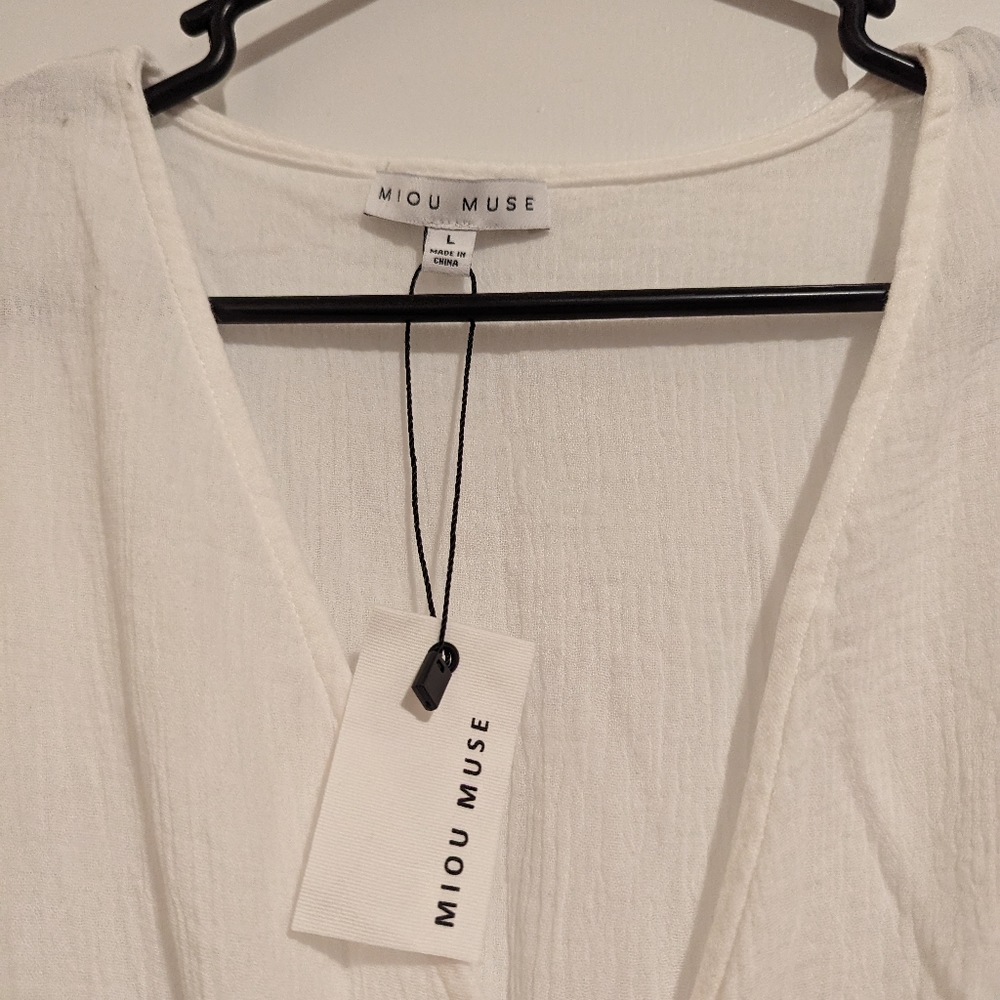 Mini dress, white color, size Large